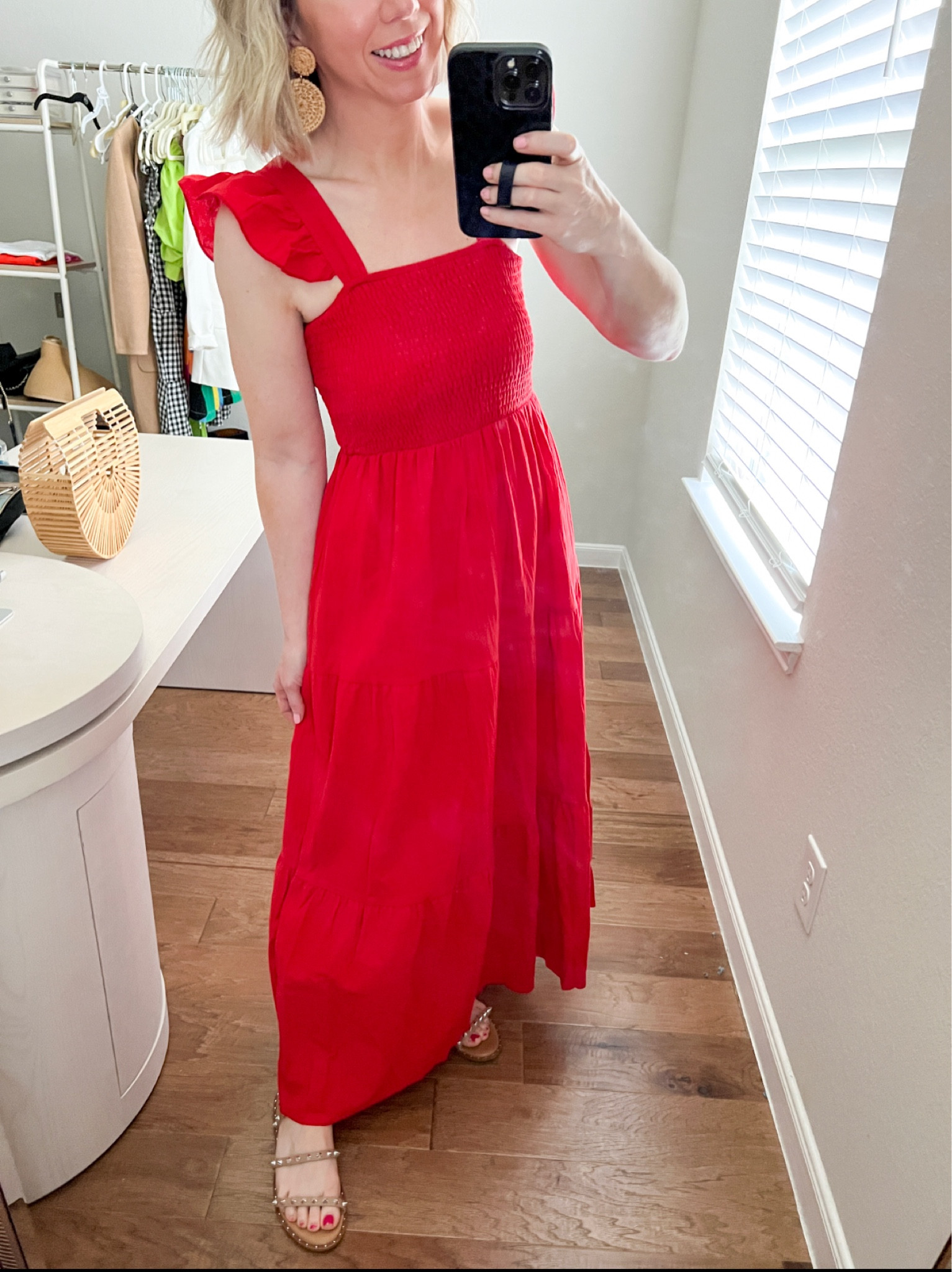 Summer dress / red dress / Fourth of July outfit / vacation outfit 

Wearing XS and true to size - comes in other colors 

Bamboo purse 

Lightweight earrings 

Studded sandals 




Amazon fashion , amazon finds , summer outfit 
#ltkitbag #ltkshoecrush #ltkstyletip #ltktravel 

#LTKunder50 #LTKsalealert #LTKSeasonal