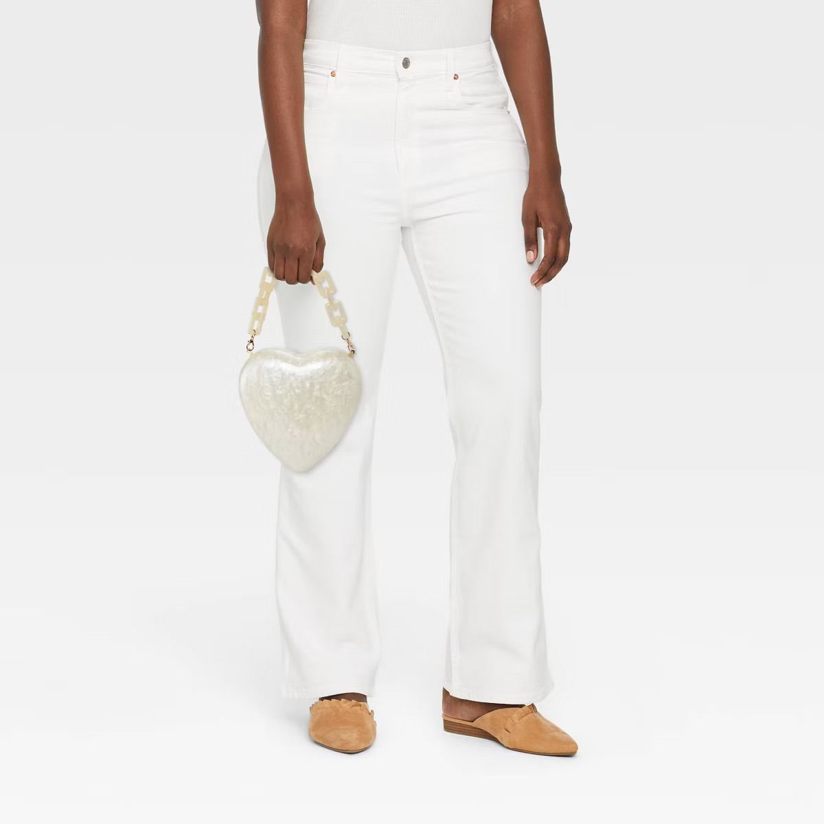 Pearl Heart Minaudiere Top Handle Bag - A New Day™ Cream | Target
