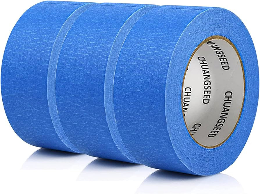 CHUANGSEED 3-Pack Blue Painters Tape 1.88 Inches x 60 Yards Blue Masking Tape Bulk - Sharp Edge L... | Amazon (US)