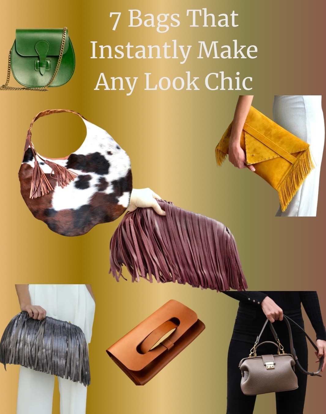 Fringe, color, texture, these statement bags are giving main character energy! Whether you’re into bold metallics, earthy suede, or timeless neutrals these pieces instantly elevate any outfit. Shop my faves directly here #LTKFinds #LTKStyle #LTKBag 

#LTKWorkwear #LTKSaleAlert #LTKStyleTip