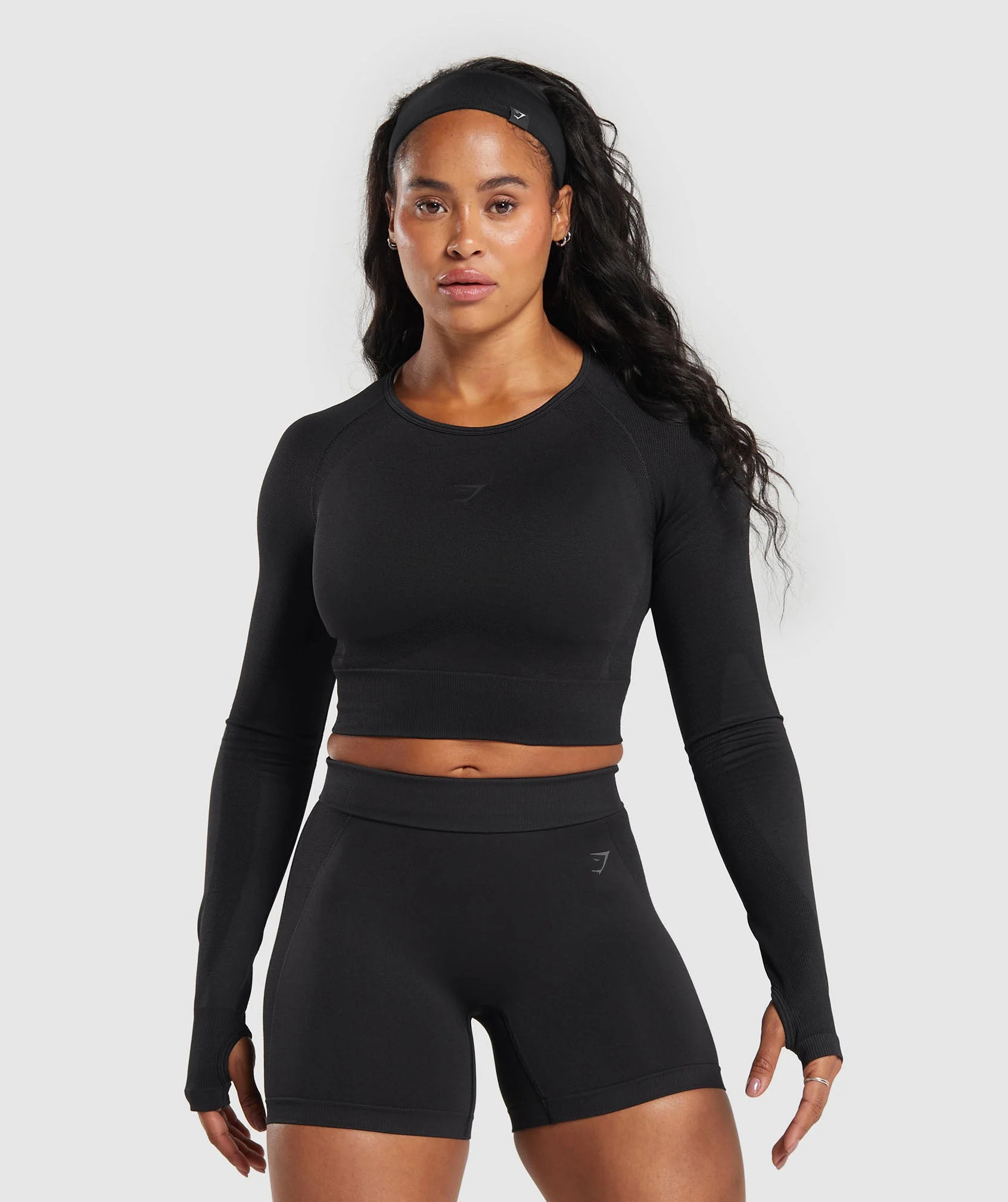 Gymshark Flex Long Sleeve Crop Top - Black | Gymshark US