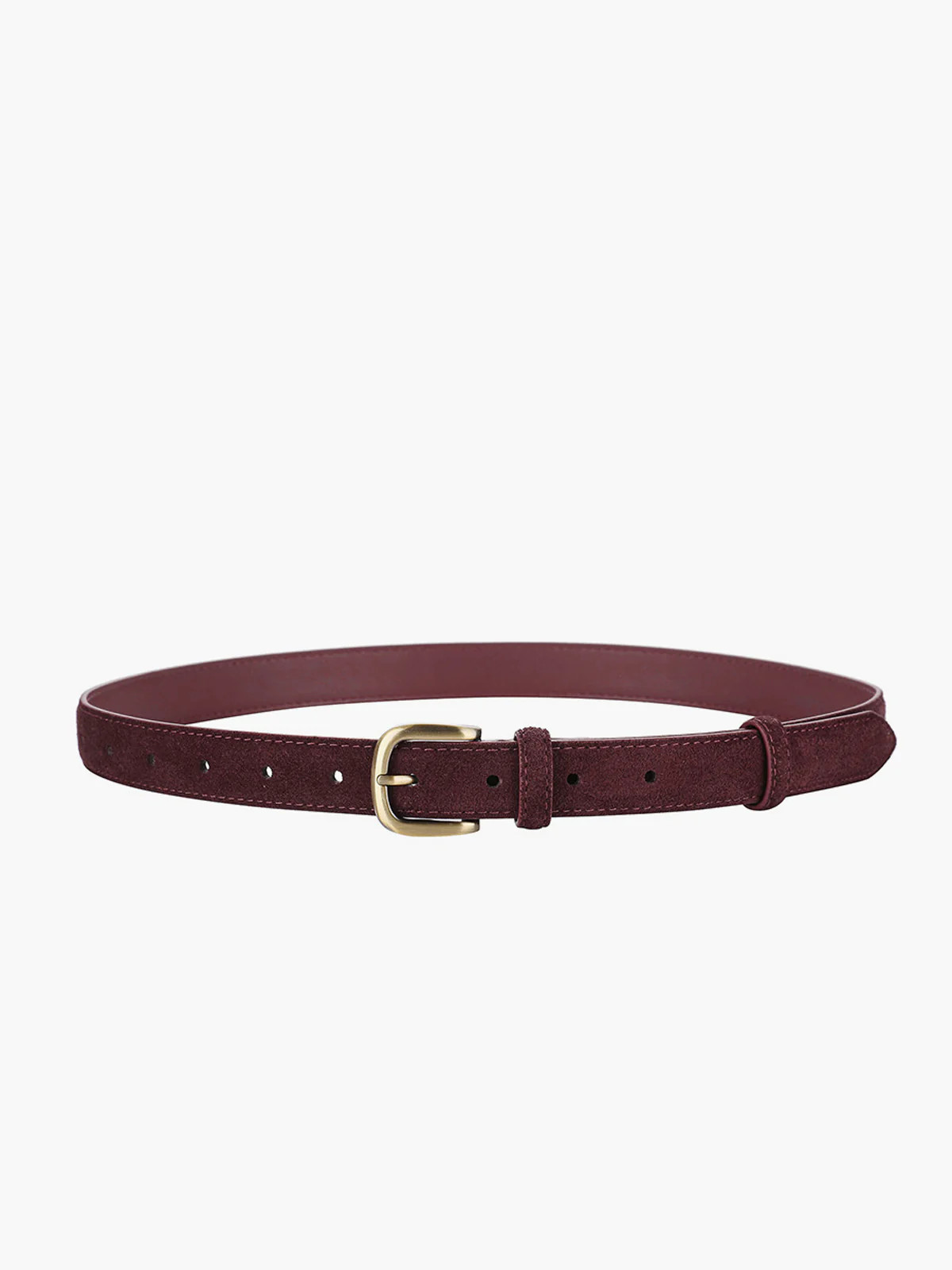 Suede Buckle Slim Belt | Commense