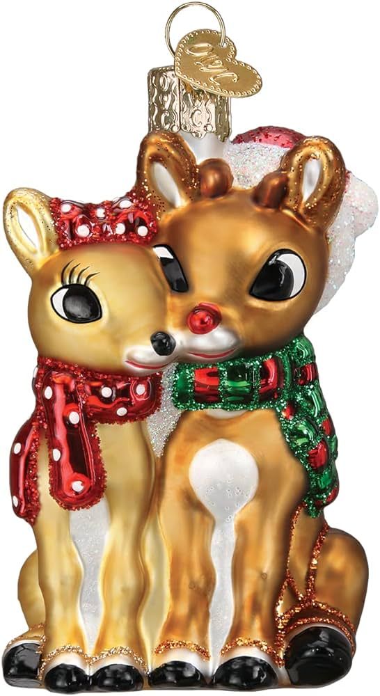 Old World Christmas Rudolph and Clarice Glass Blown Ornament for Christmas Tree | Amazon (US)