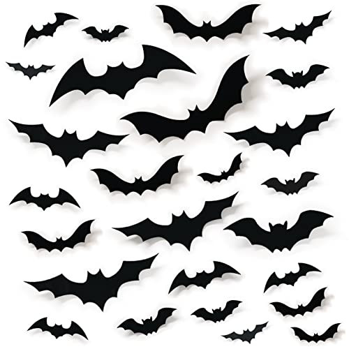 68Pcs Bat Wall Decor, Halloween Bats Decorations 3D Bats Wall Decor Realistic PVC Bats Stickers for Outdoor DIY Home Decor Party Supplies | Amazon (US)