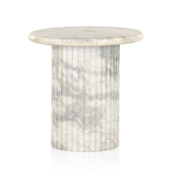 Oranda White Marble End Table | Scout & Nimble