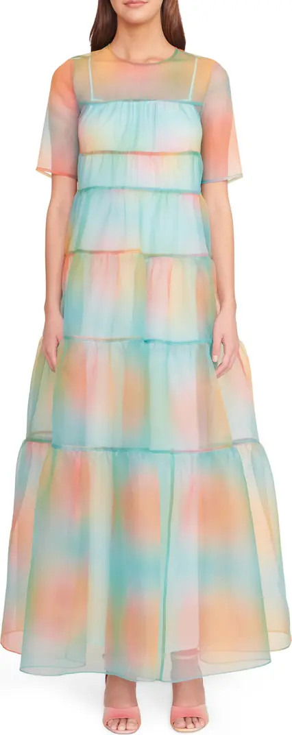 Hyacinth Crepe Organza Tiered Maxi Dress | Nordstrom