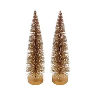 12" Gold Tabletop Bottle Brush Christmas Trees by Ashland® | Michaels Stores