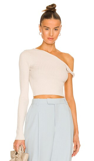 Shae Sleeve Twist Sweater in Ivory | Revolve Clothing (Global)