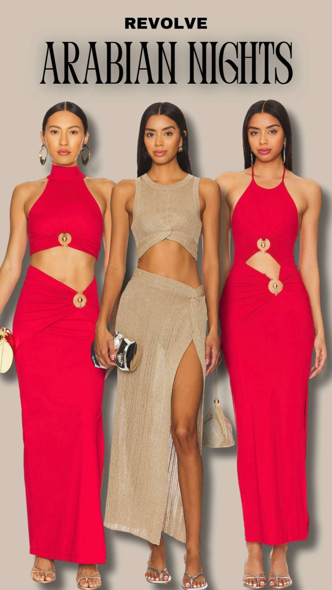 Arabian Nights ✨🌙 Gold, Glam & Goddess Energy
Channeling luxe desert vibes with rich textures, bold jewelry, and silhouettes made to shimmer under starry skies. These Arabian Nights-inspired looks from Revolve are perfect for destination weddings, themed events, or glam getaways.

Think:
✔️ Gold & jewel-tone fabrics
✔️ Cutout maxis & flowy sets
✔️ Statement earrings & sheer drapes
✔️ Sandals that sparkle

#ArabianNightsOutfit #RevolveStyle #GlamGetawayLook #DesertChic #WeddingGuestStyle #BridalEventOutfits #LuxuryResortStyle #RevolveLooks #VacationGlam #LTKEventStyle #EveningGlamour #MiddleEasternInspired #RevolveResort #ArabianInspiredFashion 

 #LTKSeasonal #LTKStyleTip #LTKTravel