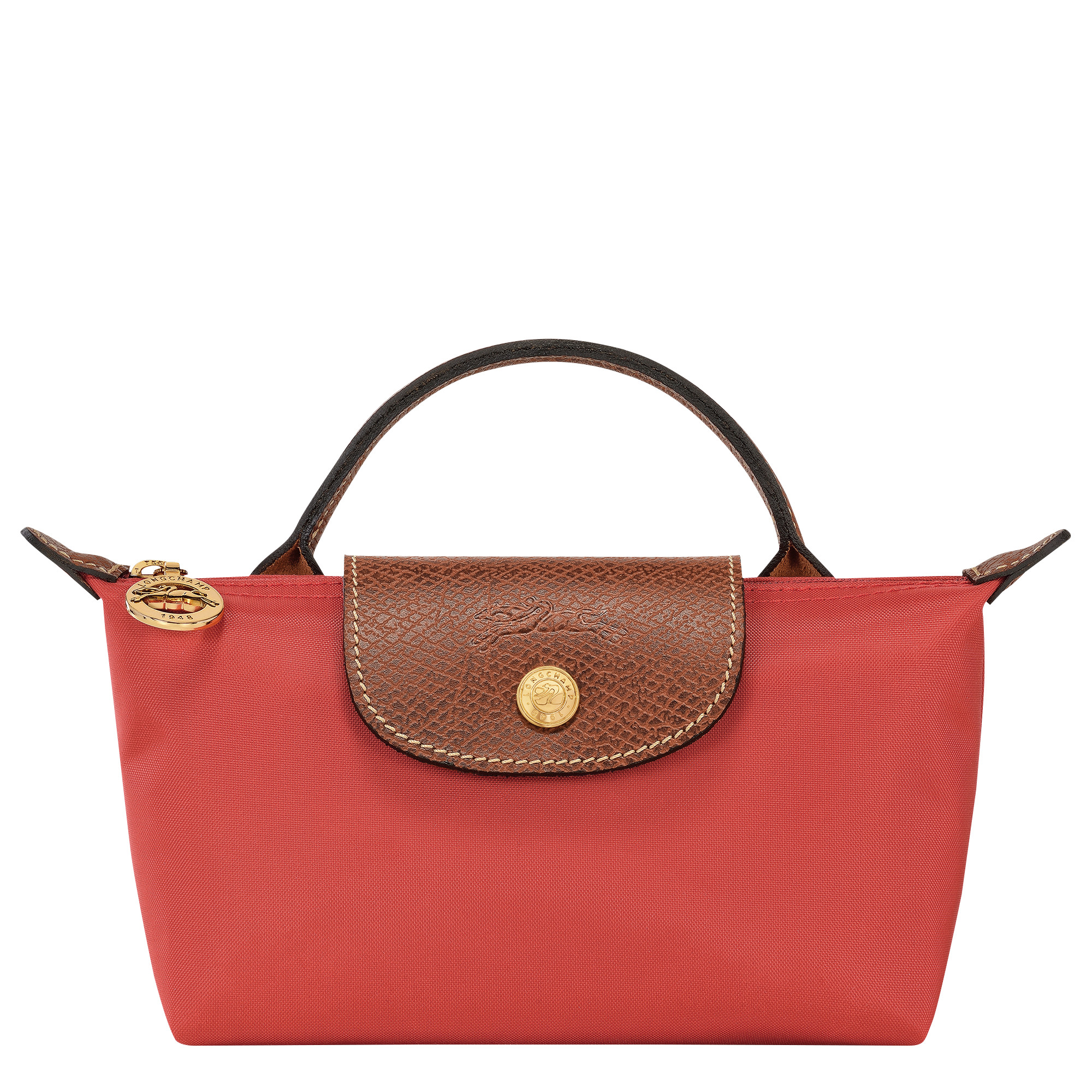 Le Pliage Original Pouch with handle Tomato - Recycled canvas | Longchamp US | Longchamp
