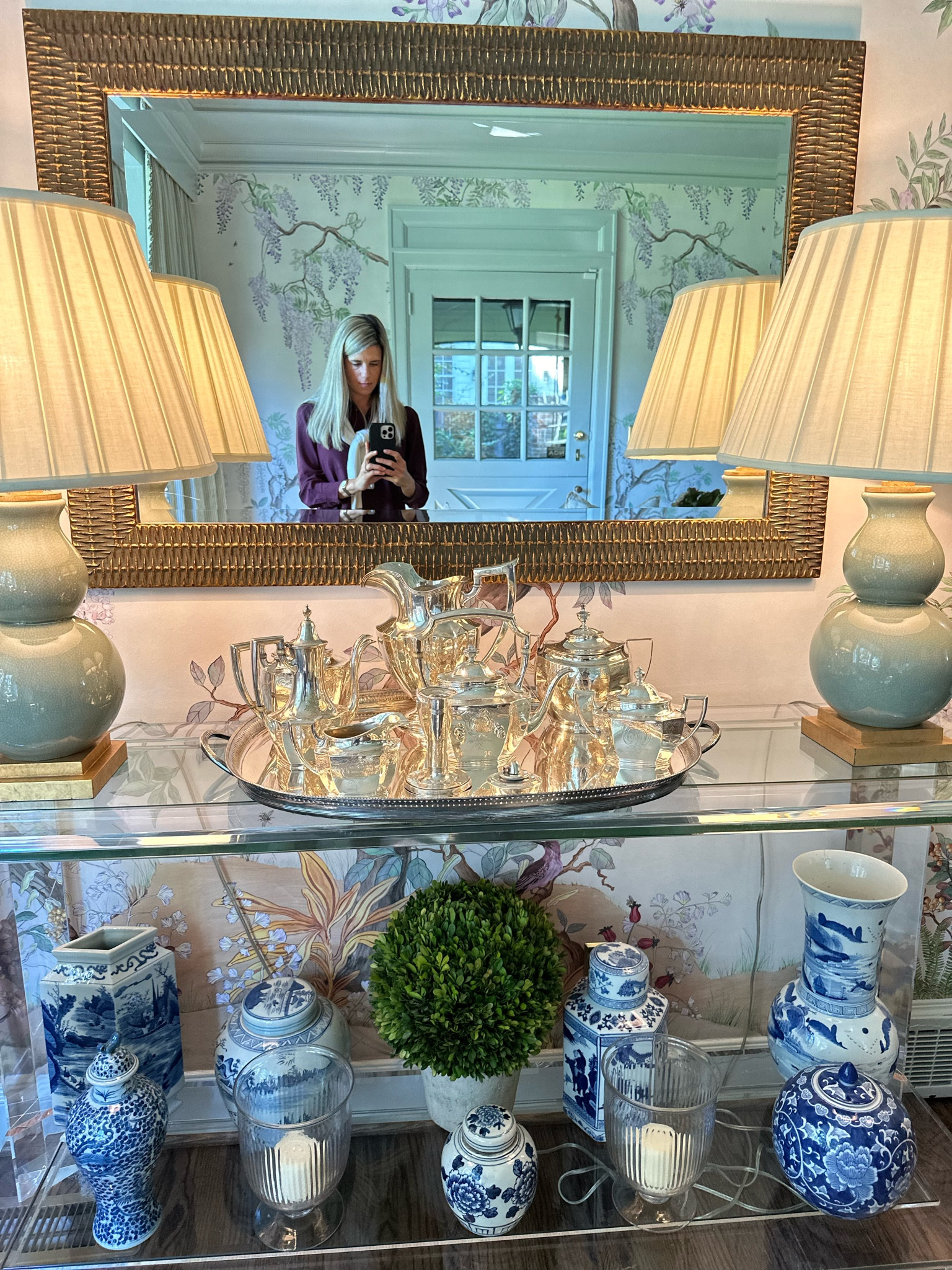 Table lamps as versatile as they are pretty! Add a pleated lampshade, blue and white jars and silver tea set for a complete look. Design like Nashville-based interior designer, Kate Figler, who welcomed Garden & Grace for an exclusive home tour this fall. For the full home tour, visit www.gardenandgracedesign.com  

#LTKParties #LTKHome