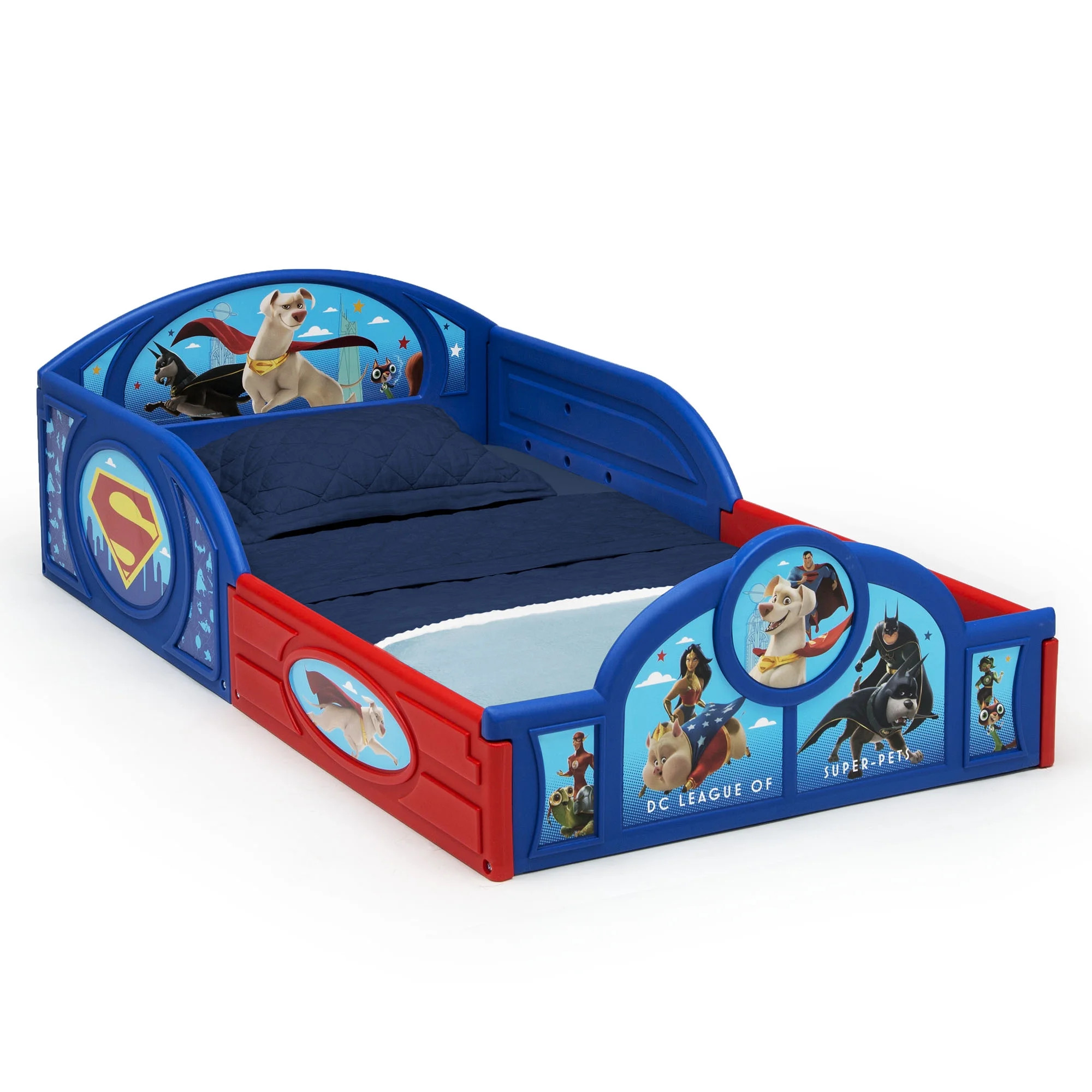 DC League of Super-Pets Sleep and Play Toddler Bed with Built-In Guardrails by Delta Children - W... | Walmart (US)