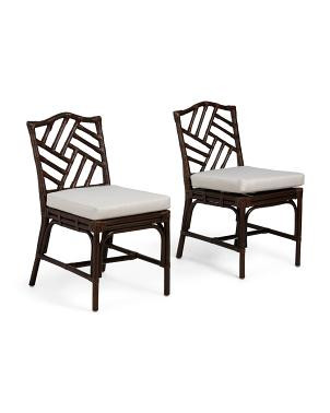 17X30 Set Of 2 Alie Cushioned Dining Chairs, Polyester | TJ Maxx