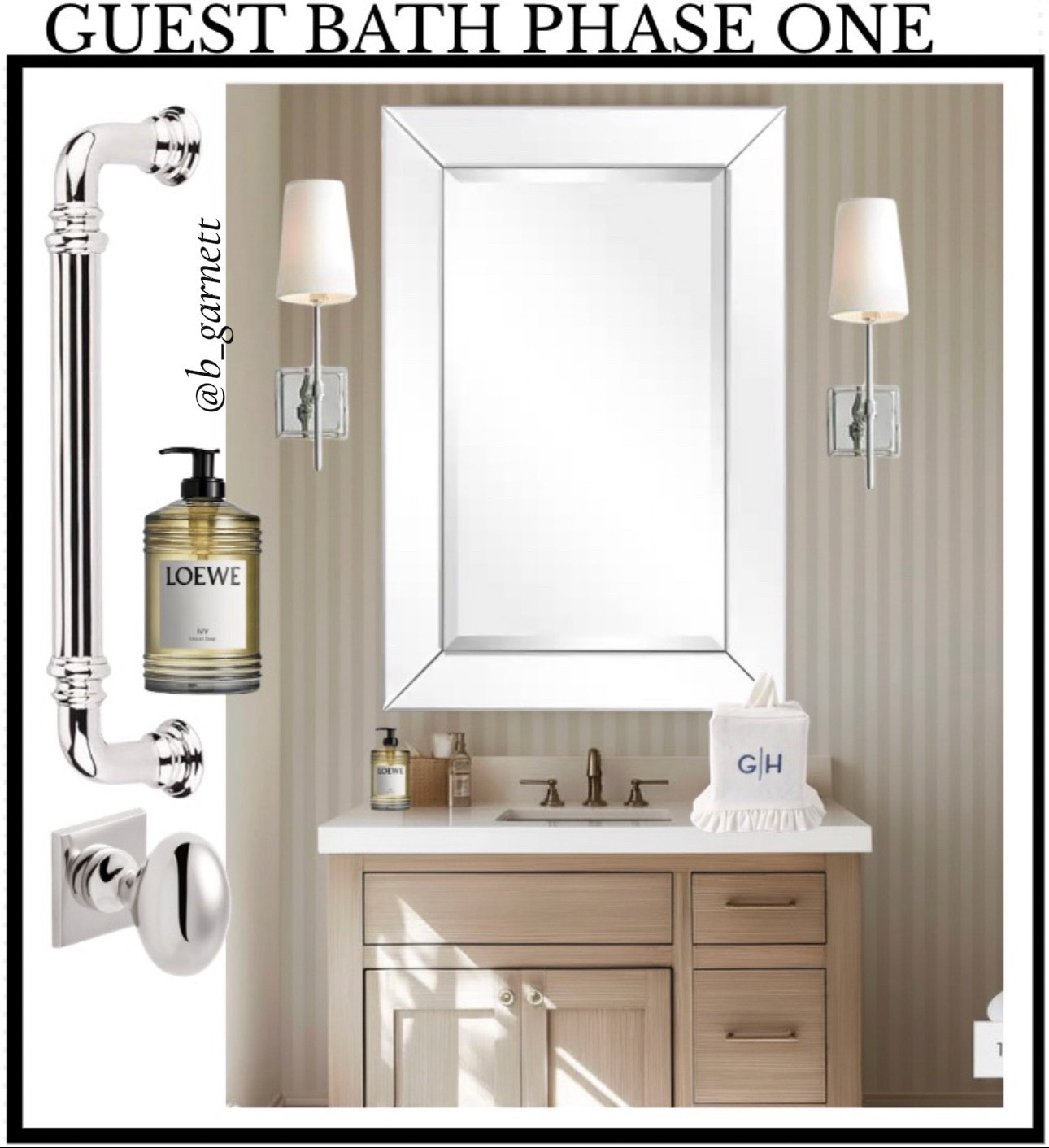 We have our first guest coming in May and we will be doing a small update in the guest suite to get ready for him. While it will Jair be a bandaid, and phase one of multiple changes (including a total gut & remodel down the line) 

We’re going to do neutral stripes, polished chrome and all things classic 90s. 

I’ll be adding to this post as I make design decisions over the next few weeks

Bathroom | guest bathroom | bathroom decor | polished nickel | classic design | bathroom sconces   

#LTKHome #LTKdayinmylife #LTKBeauty