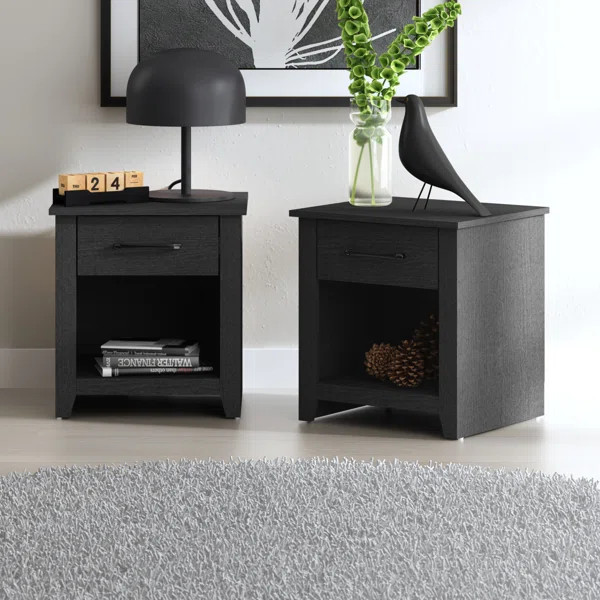 Walter 1 Drawer Nightstand (Set of 2) | Wayfair North America