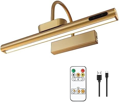 Dimmable Cordless Picture Light with Controller and Timer, Rechargeable 5000mAh Battery Wall Scon... | Amazon (US)