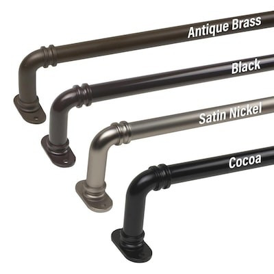 Rod Desyne 5/8-in Blackout 28-in to 48-in Black Steel Single Curtain Rod Lowes.com | Lowe's