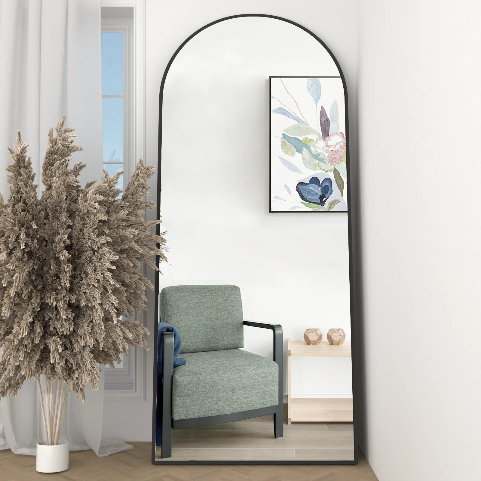 CISTEROMAN Arched Mirror 65"x22" Full Length Arch Floor Mirror Full Body Mirror Standing Arch Mir... | Walmart (US)