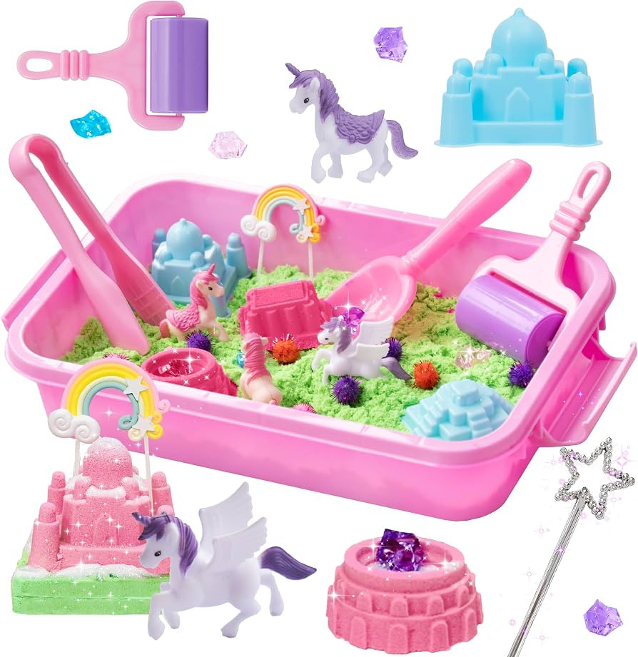 Carolart Unicorn Sensory Bin, Sand Box Kit with Sensory Sand for Girls | Amazon (US)