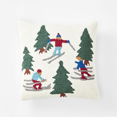 Holiday Skiers Pillow Cover | Pottery Barn Teen