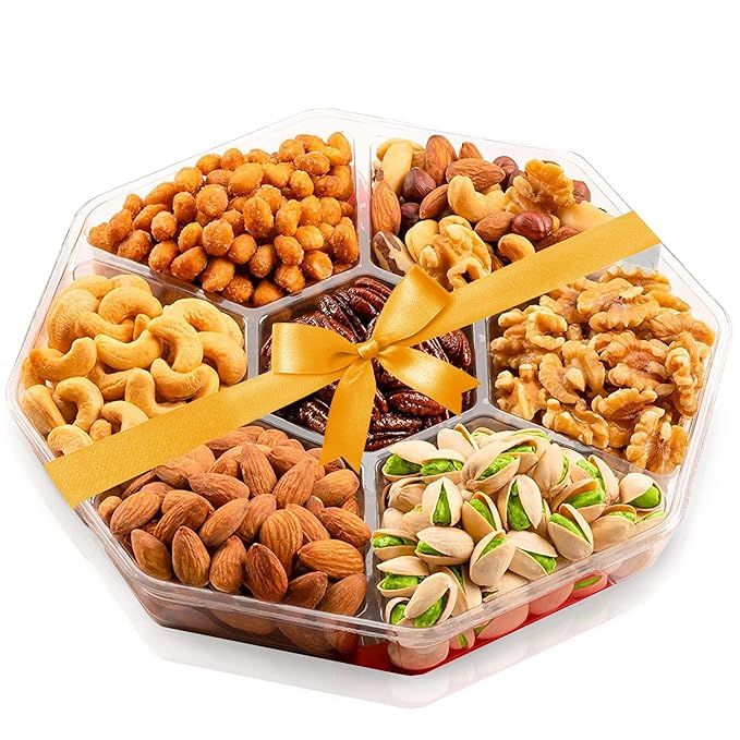 Holiday Nuts Gift Baskets for Families, 7 Variety Christmas Gift Basket, Healthy Gourmet Food Gif... | Amazon (US)