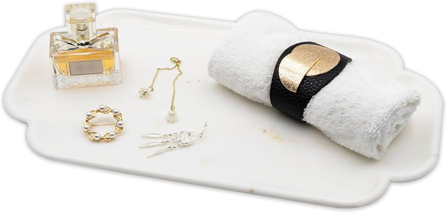 Marmor Marble Perfume Tray Bathroom Tray for Decorative,Candles,Jewelry Stone Vanity Tray,Kitchen... | Amazon (US)