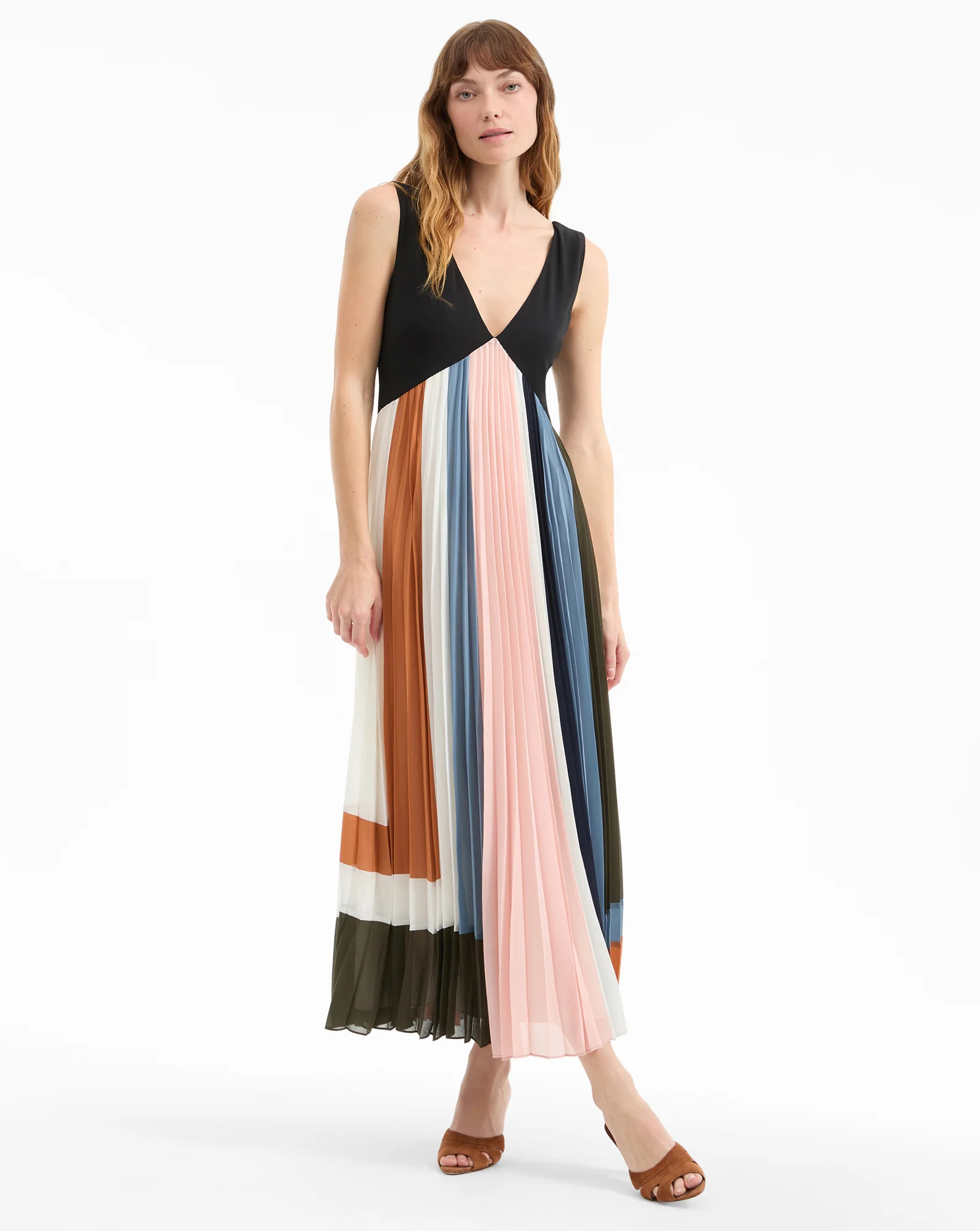 Nelly Pleated Maxi Dress | Veronica Beard