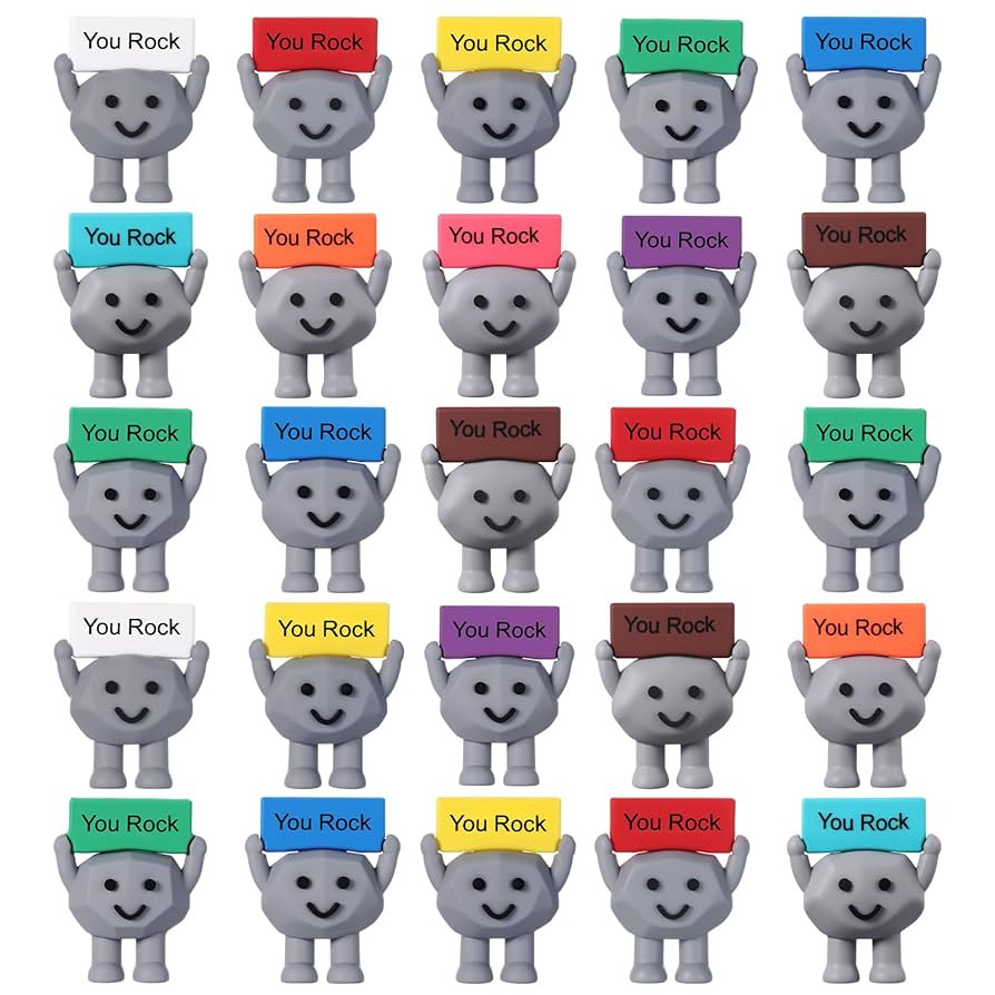 Gejoy 25 Pcs Mini Rubber Stone Toys Positive Mini Rock Stones Figures to Hide You Rock Gifts Deco... | Amazon (US)