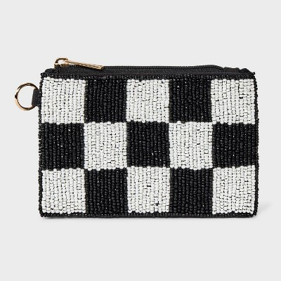 Checker Beaded Pouch - Universal Thread™ Black/White | Target