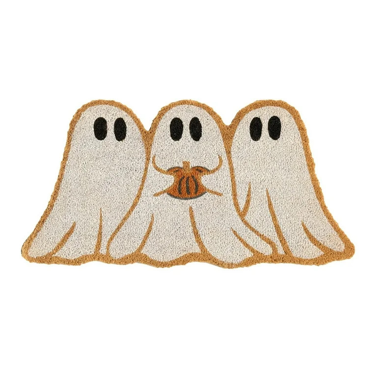 Gus The Ghost Figural Doormat - Halloween Doormat with Friendly Ghosts & Pumpkin - Durable Coir I... | Walmart (US)