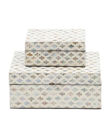 Set Of 2 Mother Of Pearl Boxes | Marshalls