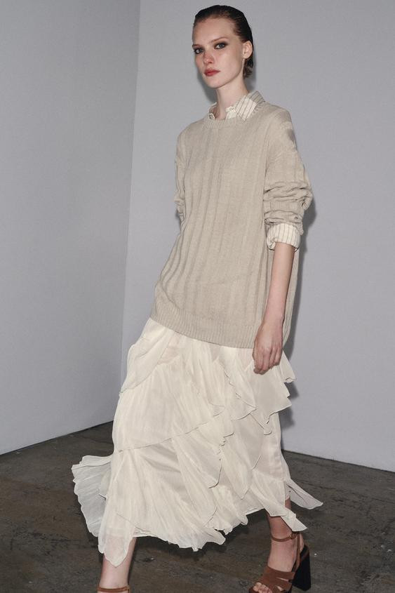 ZW COLLECTION COTTON GAUZE SKIRT | Zara US