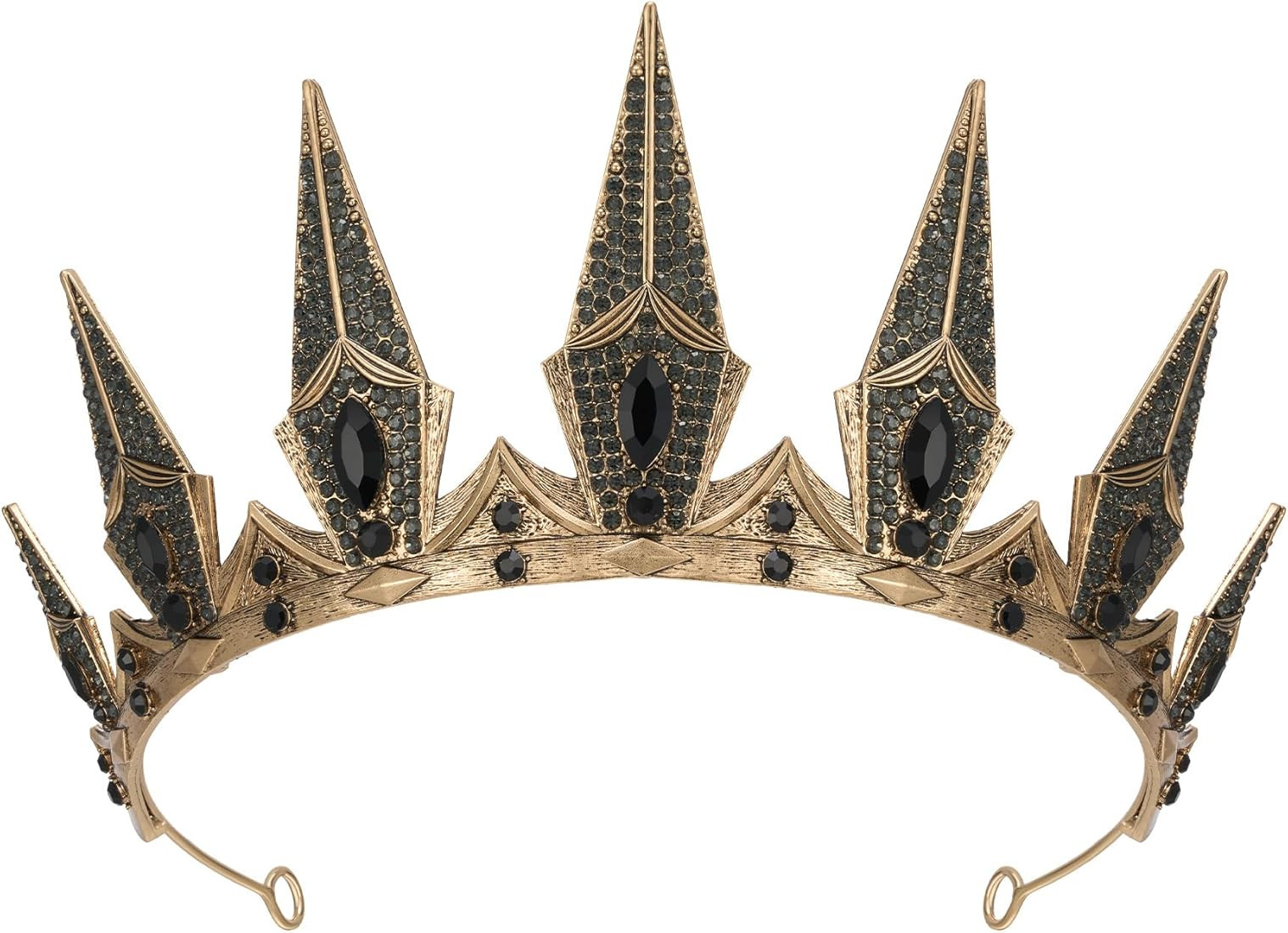 SWEETV Gothic Crowns for Women Black Tiara Queen Crown Witch Hair Accessories for Costume Hallowe... | Amazon (US)