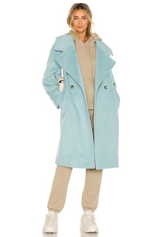 Essentiel Antwerp Waaromnie Double Breasted Coat in Kentucky Blue from Revolve.com | Revolve Clothing (Global)
