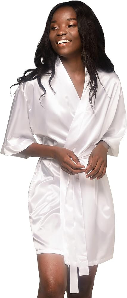 Turquaz Women's Bride Bridesmaids Robe - Satin Kimono Robes for Women | Amazon (US)