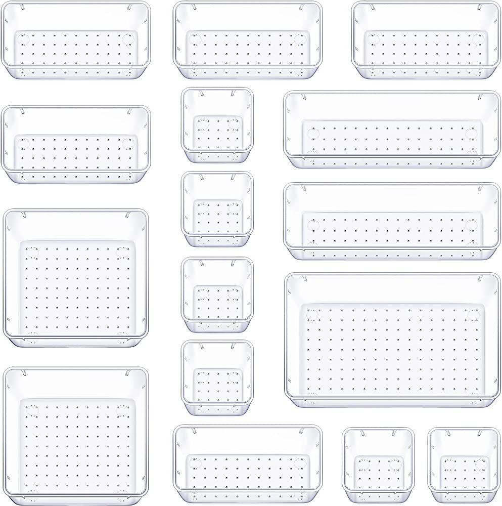 StorMiracle 16 PCS Drawer Organizer Set, 5 Varied Size Bathroom and kitchen Drawer cabinet organi... | Amazon (US)