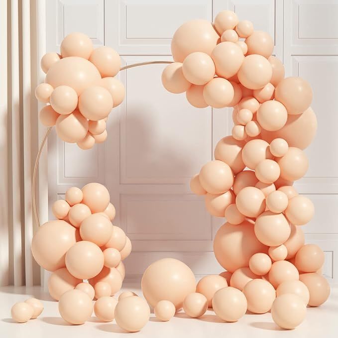 Pastel Orange Balloons Garland Kit 100 Pack 18/12 /10/5 Inch Party Balloons Different Sizes Peach... | Amazon (US)
