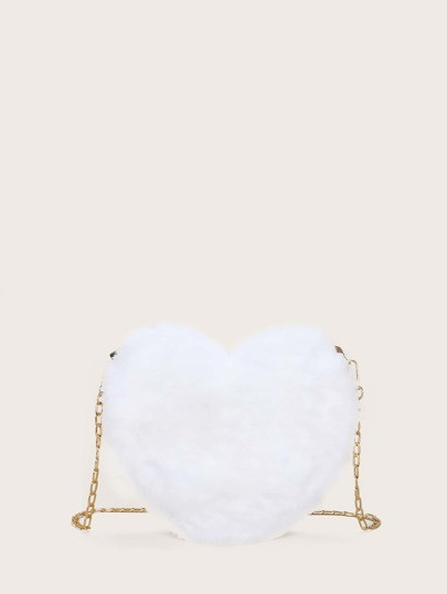 Fuzzy Heart Design Novelty Bag | SHEIN