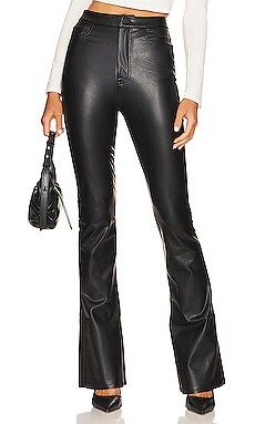 7 For All Mankind Super Stretch Vegan Leather Skinny Boot in Black from Revolve.com | Revolve Clothing (Global)