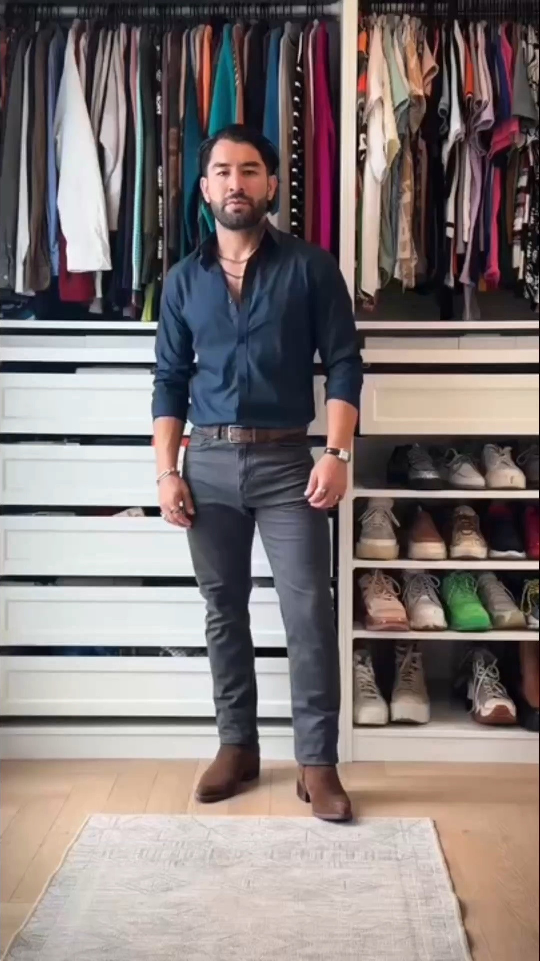 Color guide: navy and charcoal—an effortless pairing that feels polished without looking overdone. Add brown leather to warm up the cool tones, then finish with silver accessories for a clean, modern edge.

#LTKgrwm #LTKootd #LTKMens