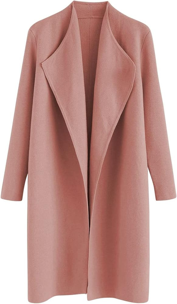 CHICWISH Women's Classy Open Front Knit Coat Cardigan Coatigan Light Jacket | Amazon (US)