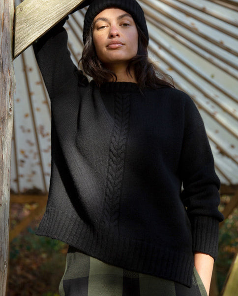Beaumont Organic Aw23 Marney Lambswool Jumper In Black - Trouva | Trouva (Global)
