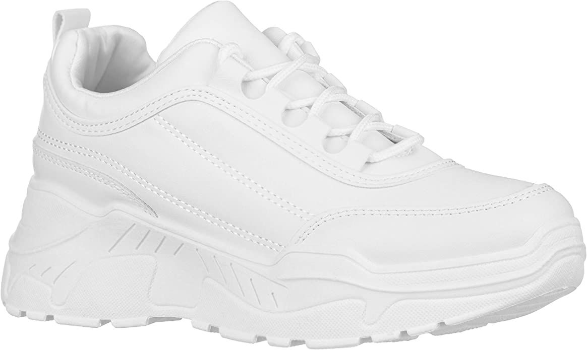 ILLUDE Women's Platform Lace up Sneaker Lightweight Casual Everyday Walking Fashion Chunky Sneake... | Amazon (US)