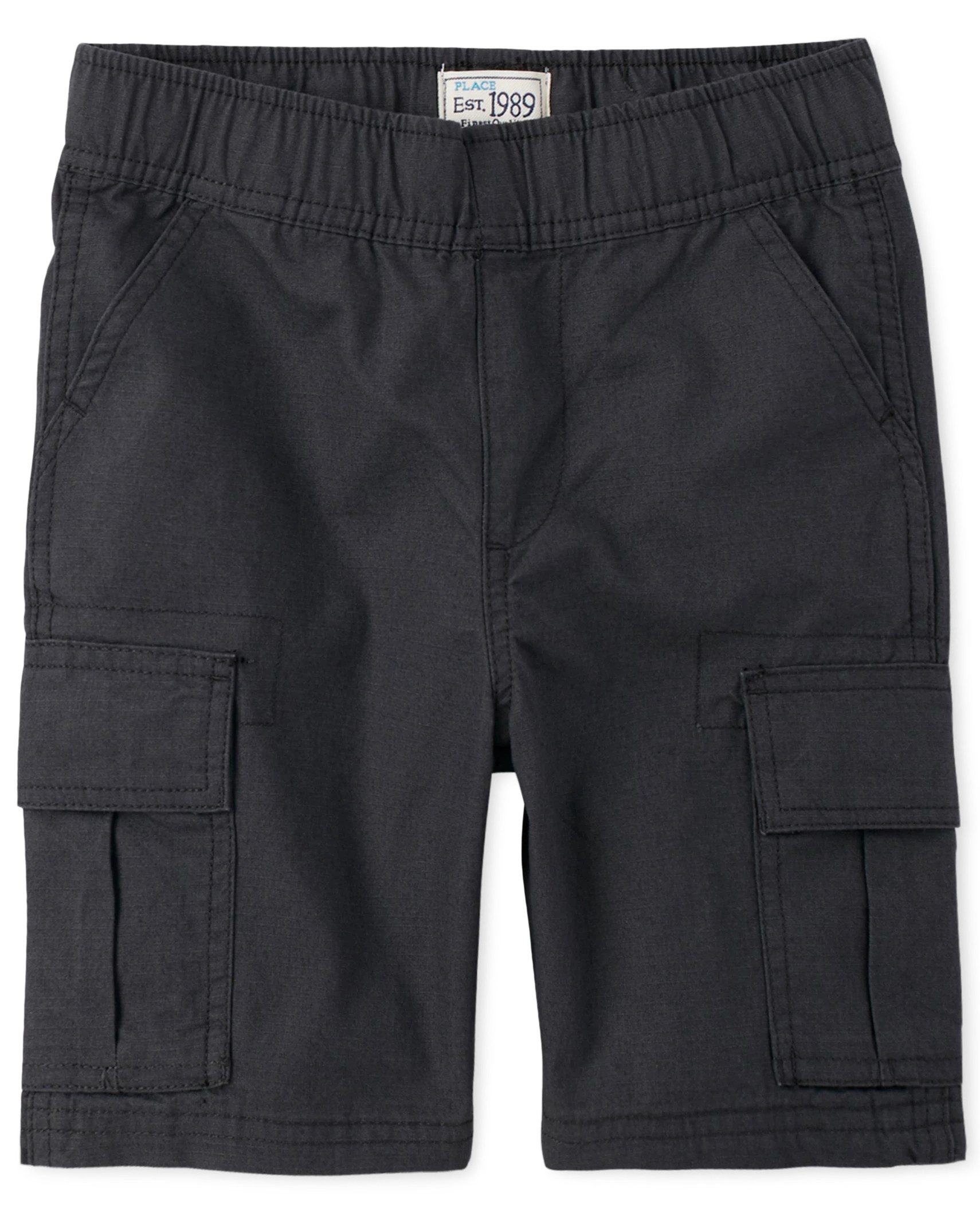 Boys Uniform Pull On Cargo Shorts - washed blk | The Children's Place