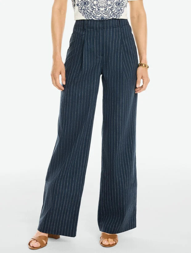 Wide Leg Pants - Pinstripe | Talbots