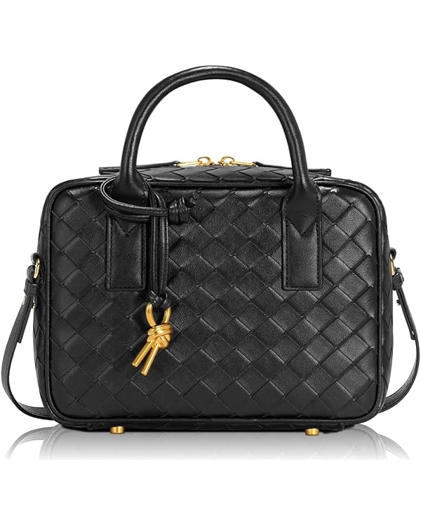 Woven Bag for Women Top Handle Satchel Handbag Crossbody Bag PU Leather Shoulder Bag Woven Purses... | Amazon (US)