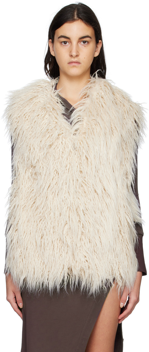 HALFBOY Off-White Eco Fur Vest | SSENSE