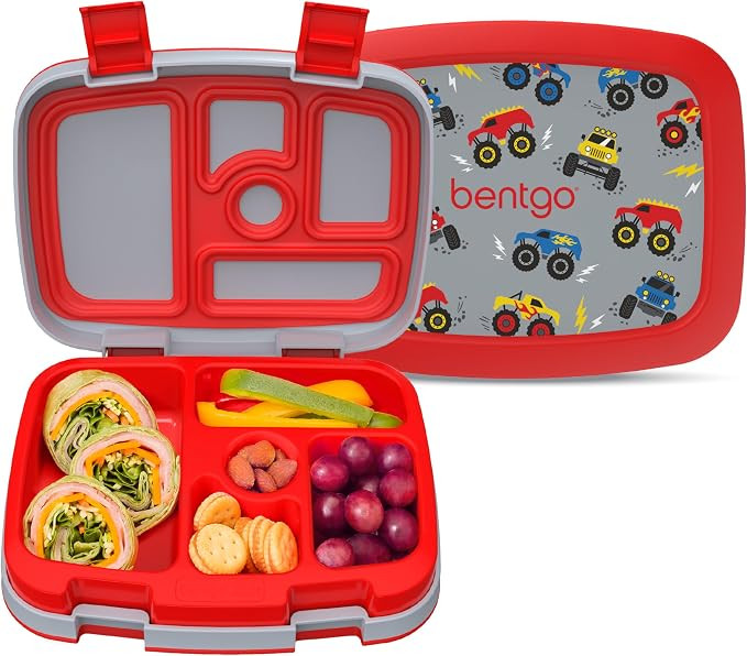 Bentgo Kids Prints Leak-Proof, 5-Compartment Bento-Style Kids Lunch Box - Ideal Portion Sizes for... | Amazon (US)