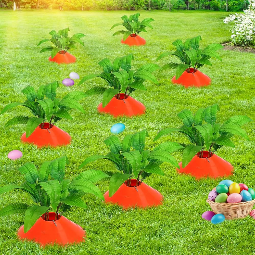 8 Pack Easter Carrot Garden Stake Carrots Patch Decor,Outdoor Carrot Yard Sign Decorative Artific... | Amazon (US)