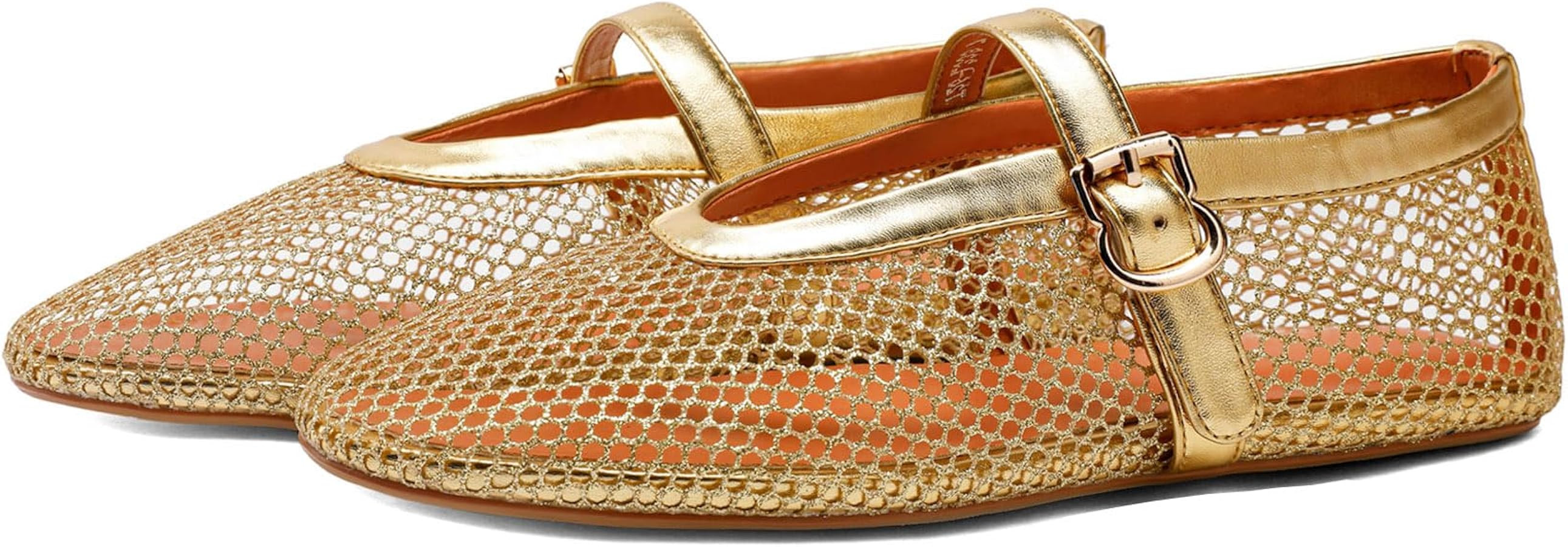 Women Mesh Ballet Flats Comfortable Round Toe Mary Jane Casual Ballerina Shoes | Amazon (US)